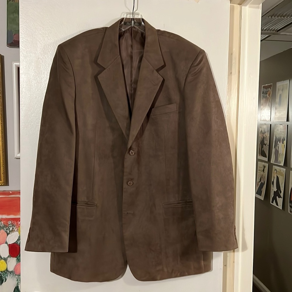 Personal choice mens mushroom color ultra suede blazer